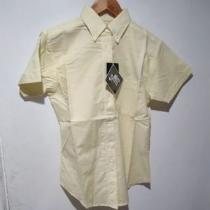 Tri Mountain Xs Woman Yellow Button Down Shirt Sle